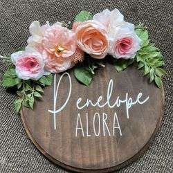 Custom Round Wood Name Signs