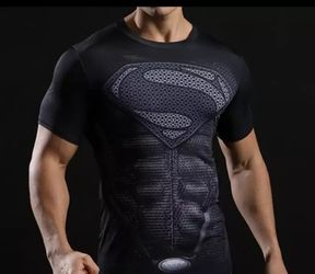 Black Superman Compression Shirt Short Sleeve - size small
