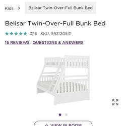 White Bunk Bed Full & Twin $150 