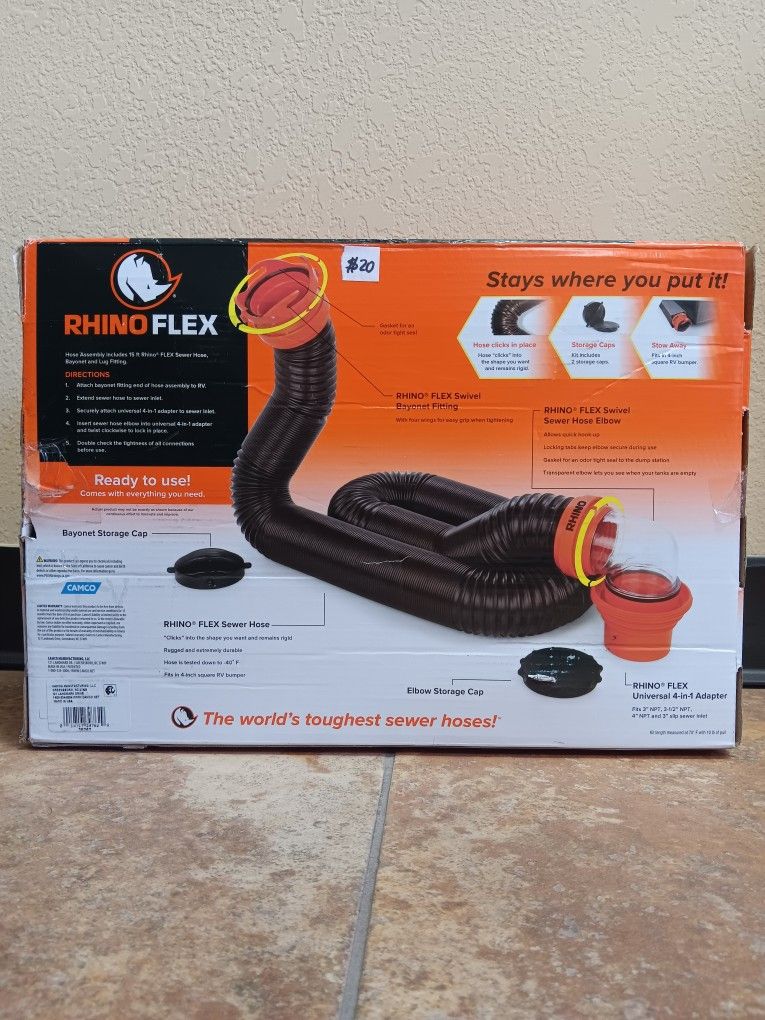 Camco RhinoFLEX RV Sewer Hose Kit.