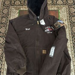 VTG Carhartt NWT Dark Brown Jacket Men’s XL Hooded Canvas