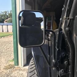 Jeep Wrangler Door Off Mirrors. Installs In Hinges. Jl, Jk, Tj, Lj, Yj And Cj