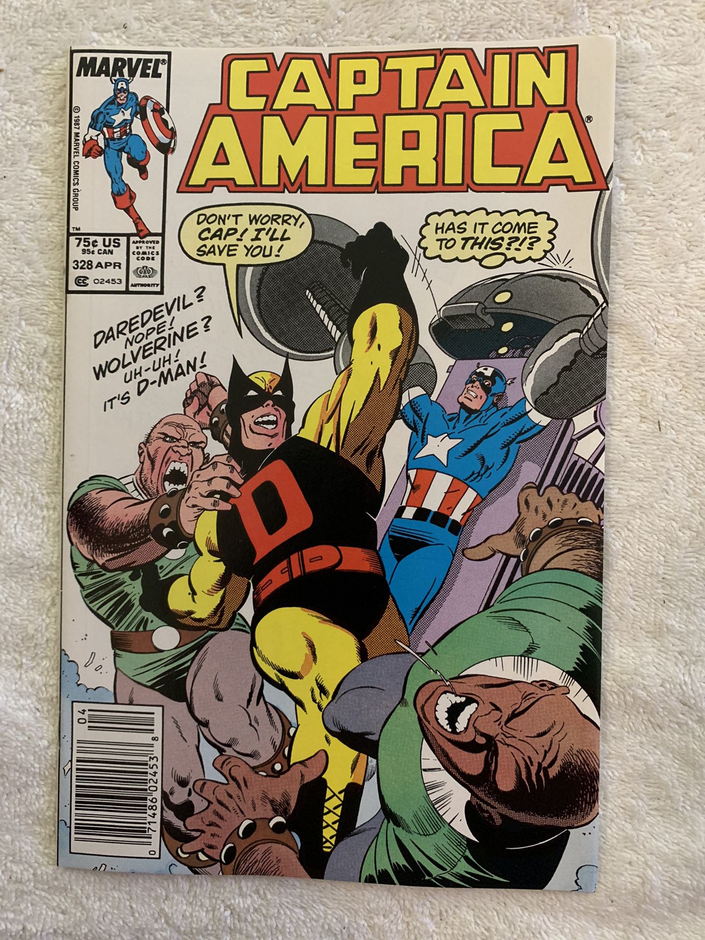 CAPTAIN AMERICA 1st APPEARANCE OF “DEMOLITION MAN” ISSUE  # 328 MINT NEWSSTAND COPY