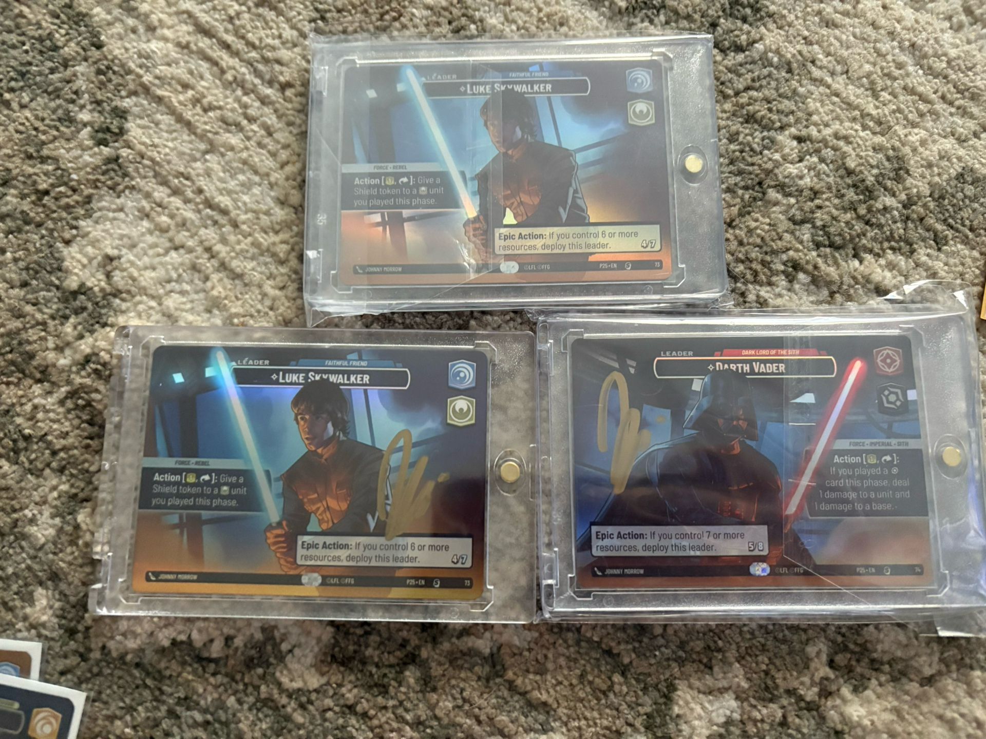 Darth Vader And Luke Skywalker Signed By Artist Of The Showcase