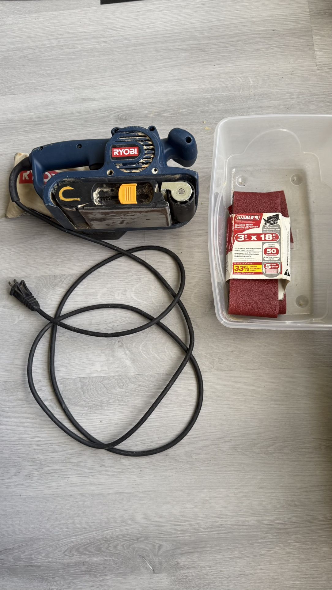 Ryobi 18” Belt Sander With Belts