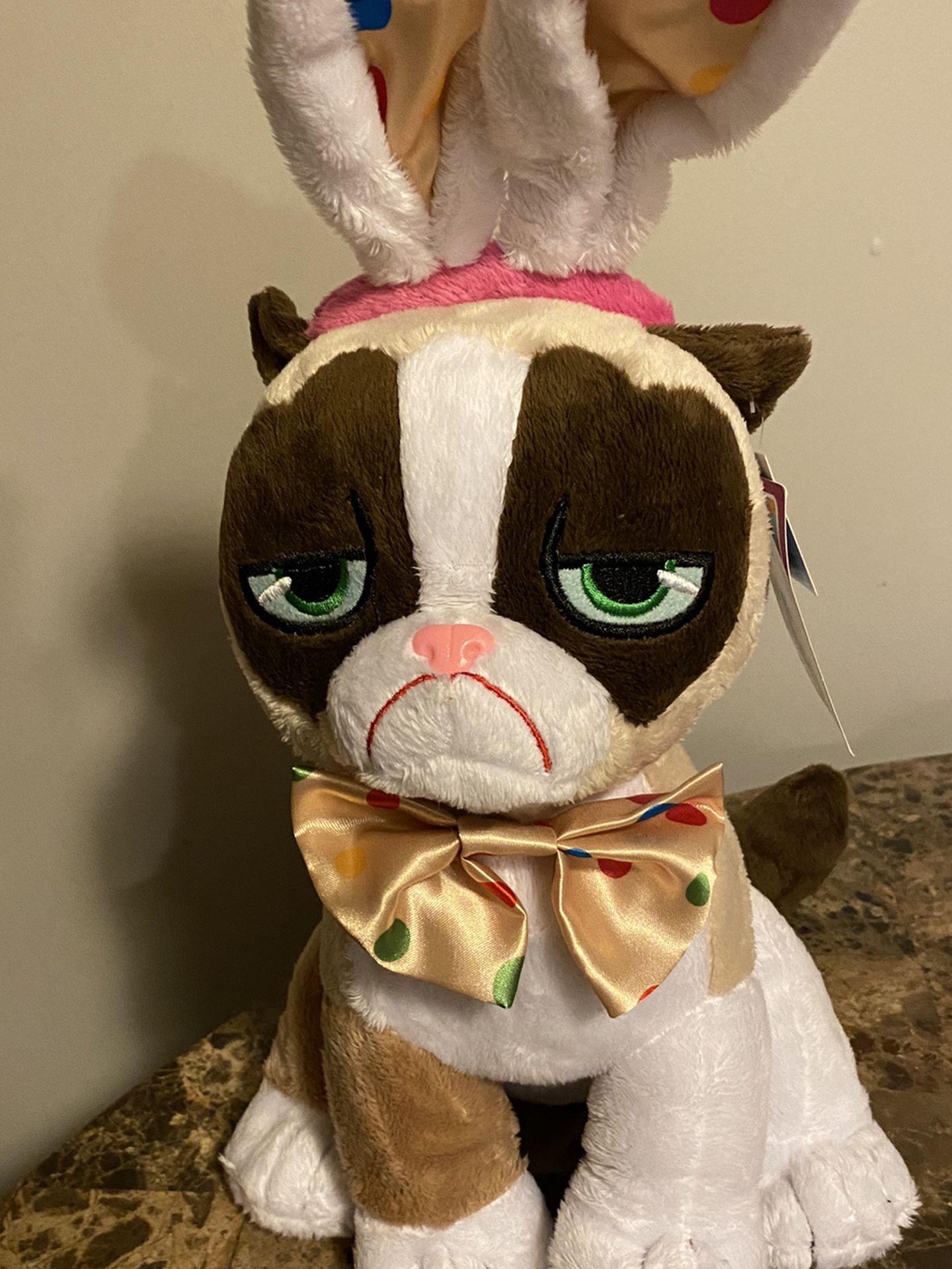 Grumpy Cat Polka Dots Easter Bunny 17” Plush