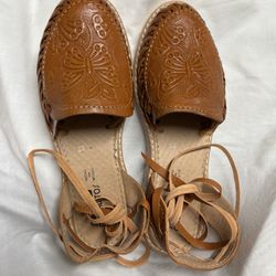 Mexican Leather Sandals, Closed Toe, Lace-Up Huarache