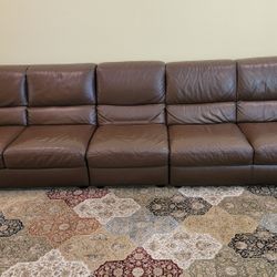 Brown Leather Sofa, Italian Brand By Macy's 