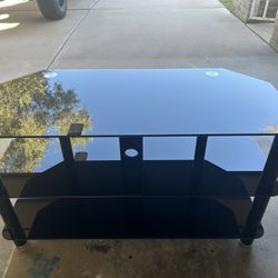 Entertainment Center-Black Tempered Glass