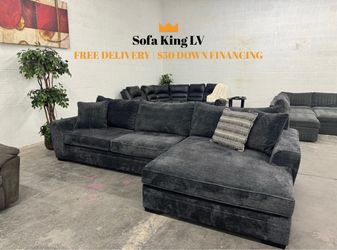 Free Delivery* Like New Navy Blue Living Spaces Sectional Sofa!