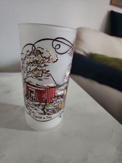 Carrier & Ives vintage frosted glasses