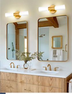 🚨 2 LED Wall Sconces – Brushed Gold Finish ✨