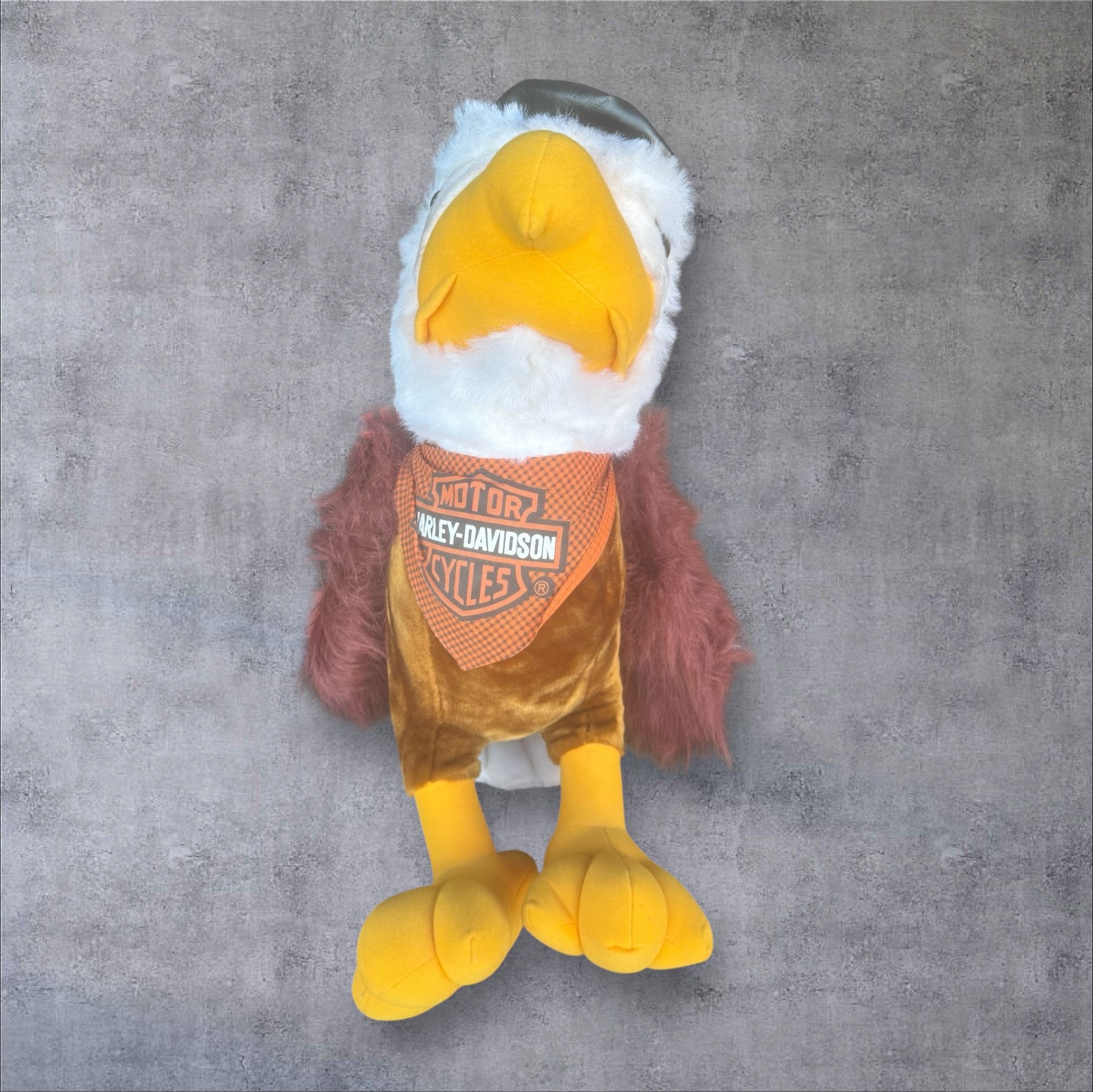 Jumbo 20" Vintage Harley Davidson Eagle Plush 1998 Biker Mascot Hat Bandana LARGE