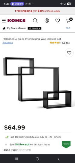 3 piece interlocking wall shelves