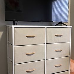 Brand New Never Opened  Dresser for Bedroom, 8 Drawer Storage Organizer Tall Wide Dresser for Bedroom Hallway, Sturdy Steel Frame Wood Top, Light Grey