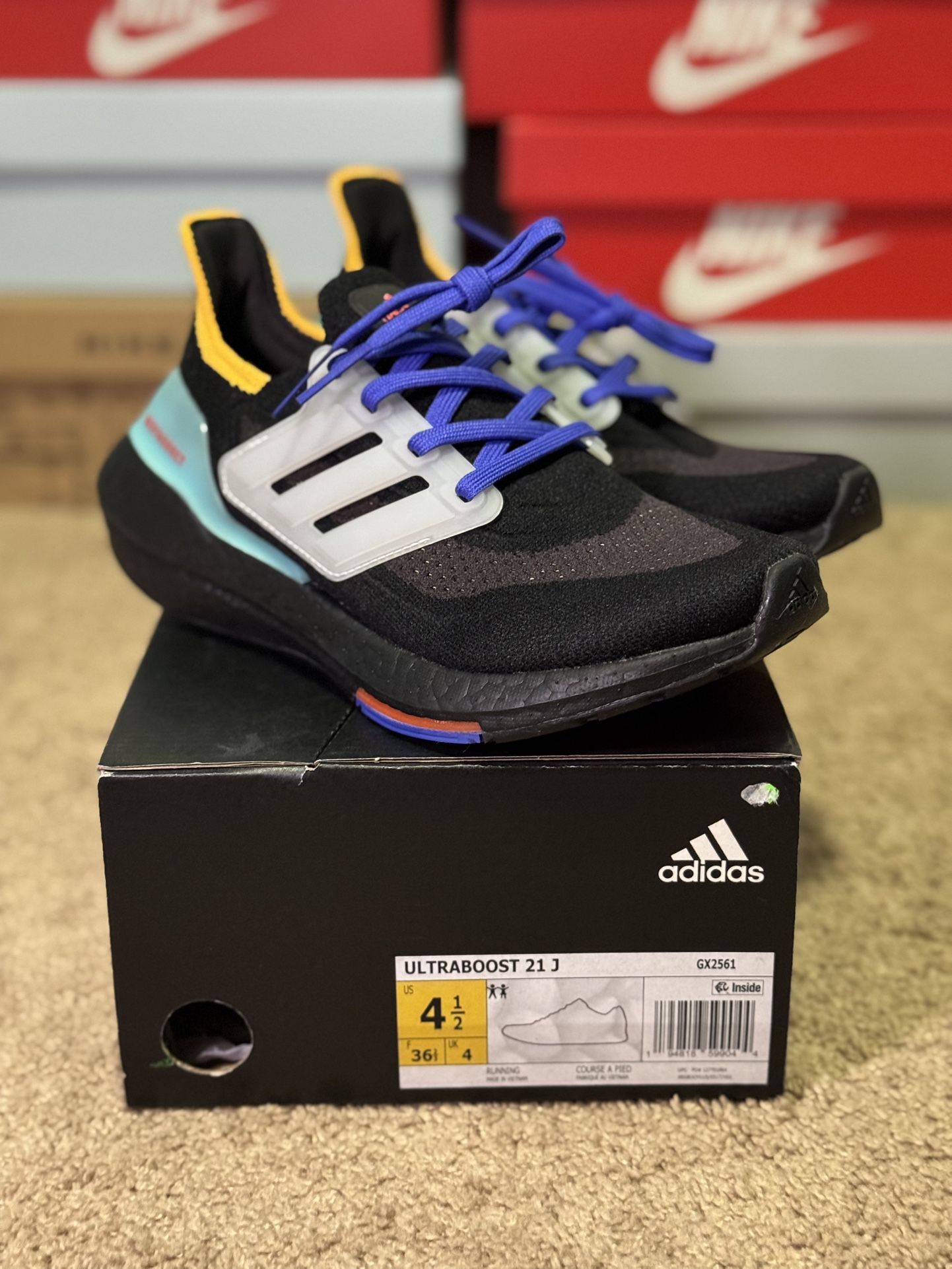 Adidas ULTRABOOST 21 J Kids Shoes Size 4.5 Style# GX2561