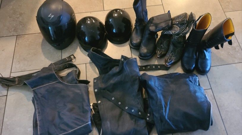 Motorcycle and Leather Gear