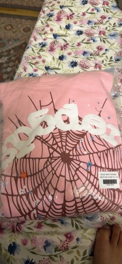 Rose pink web hoodie