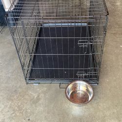 Wire Large Dog Kennel With Bowl 