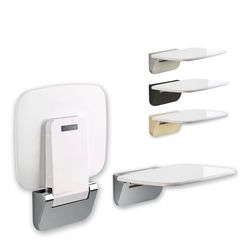 Folding Shower Seat Wall Mounted – Secure Fold Down Shower Bench, 350lbs Capa...