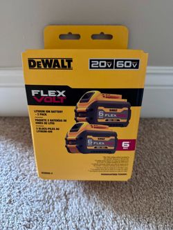 DEWALT FLEXVOLT 20V/60V 6Ah Lithium Ion Battery Pack (2 Pack) -NEW-