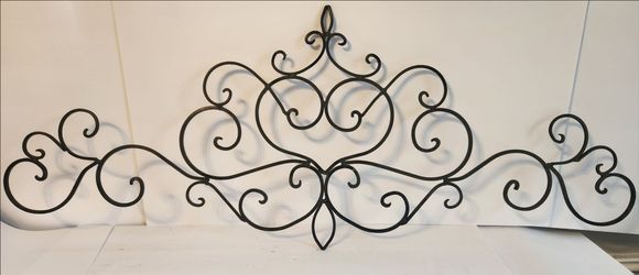 Ornate Tuscan Rustic Old World Scroll Wrought Iron Wall Decor Metal Art 41.5"