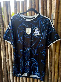 Argentina Away Jersey with black shorts
