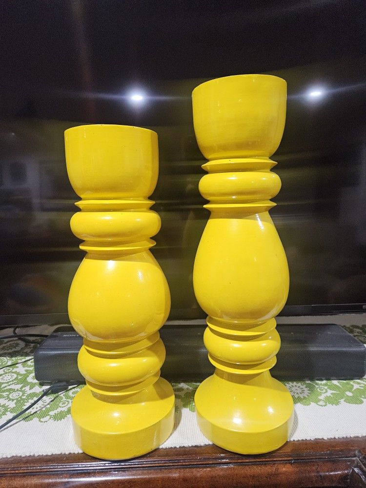 Yellow Candle Holders