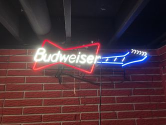 Budweiser guitar neon sign