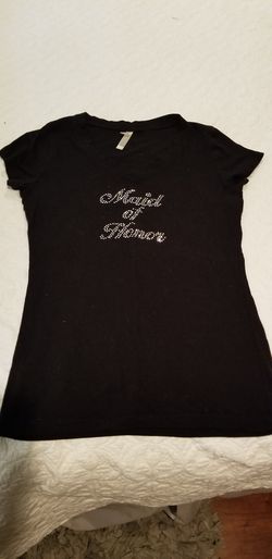 Maid of honor black tshirt/ bridal size m