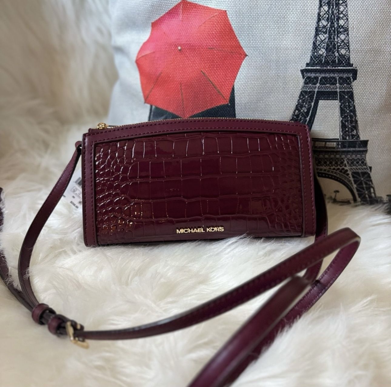 Michael Kors Burgundy Croc Purse