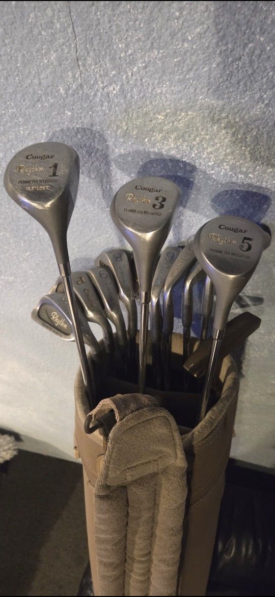 Set Of Cougar Rhythm Golf Clubs & Golf Bag for $80...