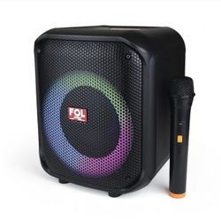 FOL FS-L1216M TWS SPEAKER WITH WIRELESS MICROPHONE AND LED Lights  