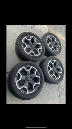 4 - 225/55r17 5x100 5x3.94 Stock Crosstrek Forester Impreza Wheels Rims Good 80% Treads Michelin Tires!!!!!!