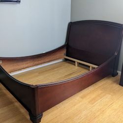 Queen bed frame - all wood sleigh frame