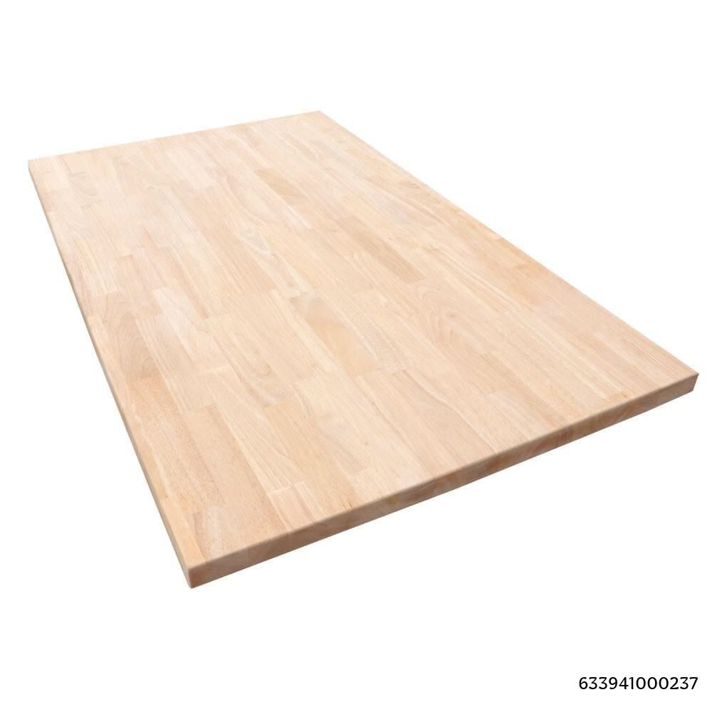 HARDWOOD REFLECTIONS Unfinished Hevea 8 ft. L x 25 in. D x 1.5 in. T Butcher Block Countertop
