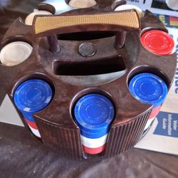 Vtg MCM 60s ES LOWE Poker Chip Carousel Caddy Dispenser Made In USA Bakelite