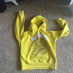 Yellow Sp5der Hoodie Size Small