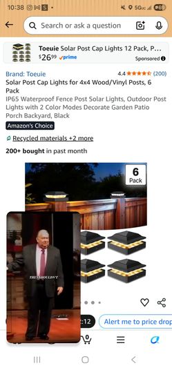 Toeuie Solar Post Cap Lights 6 Pack