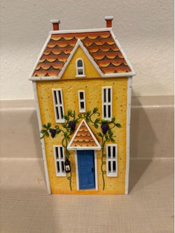10” yellow ceramic house