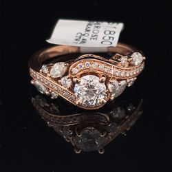 14KT Rose Gold Diamond Ring 1 CTW Size 7 1/2 164252
