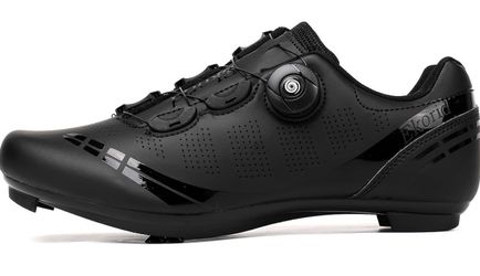 12 size(47) Men's Road Cycling Shoes, Red, Rubber Sole with Breathable Mesh Lining, Rotary Dial Closure, Cleat Compatible