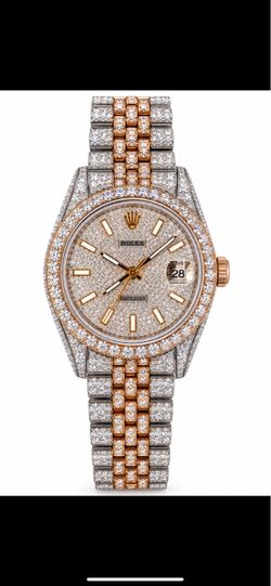 Rolex Datejust 41mm two tone rose gold diamond watch