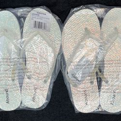 *NWT* Abound White Glitter Leyo-Rub Eva Flip Flop Womens Size 9
