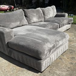 *FREE DELIVERY* Ashley Furniture Gray 2 Piece Chaise Sofa 