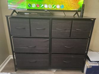 Brand new Assembled 8 drawer dresser black charcoal grey