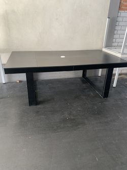 Conference Table Black Rectangular With Power 4x7’