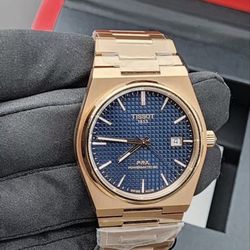 Tissot PRX Powermatic 80 40mm Blue Dial Rose Gold PVD Automatic Watch