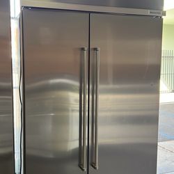 Kitchen Aid 48”Wide Built In Stainless Steel Side By Side Refrigerator 