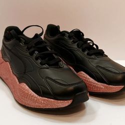 PUMA Women's RS-X³ Glitz Sneakers 372647-02 Black/Pink Sz.6
